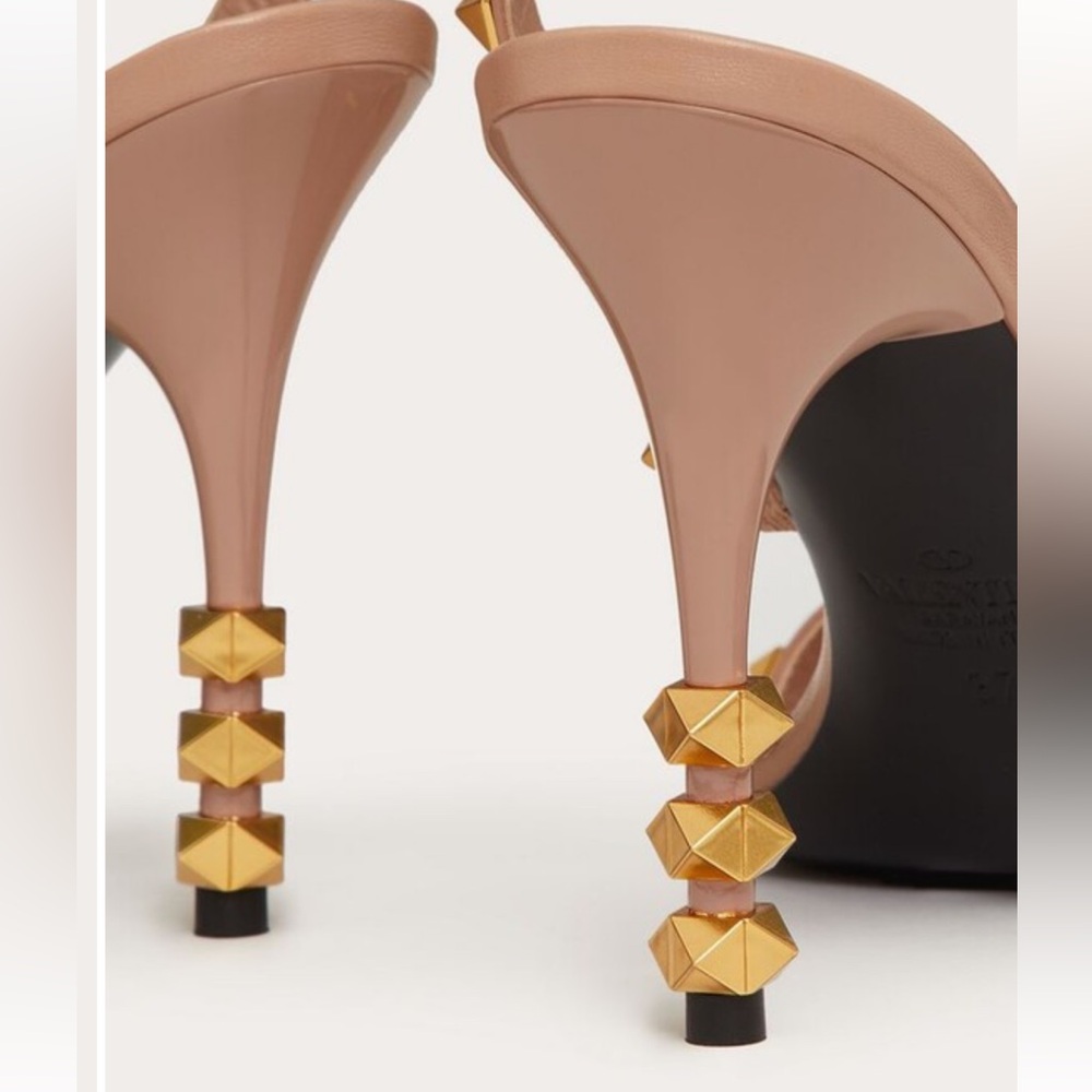 Valentino Garavani Rockstud Goatskin Sandal With Sculpted Heel 100 mm - Picture 5 of 14